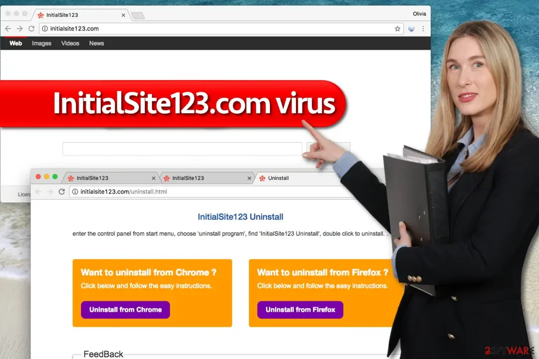 Screenshot of InitialSite123: com virus