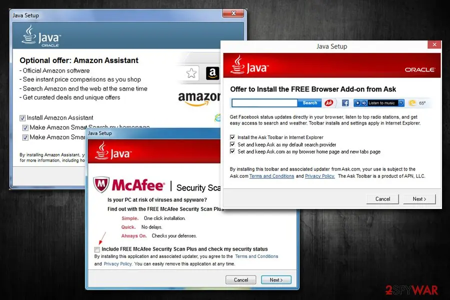Install Java Update: bundled apps