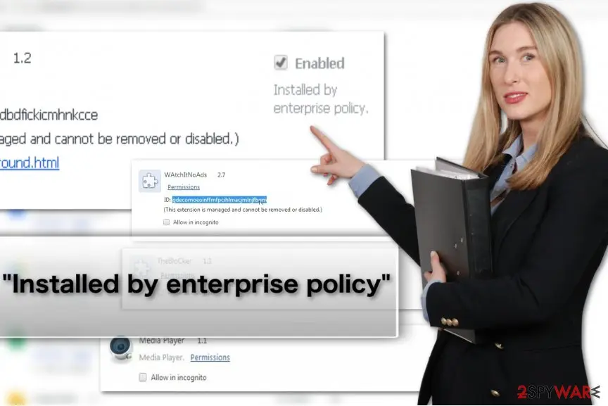 Installed by enterprise policy" extension: installed by enterprise policy virus image