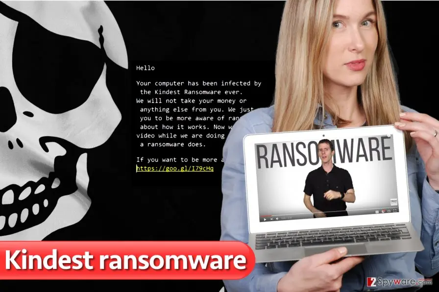 Kindest ransomware virus: screenshot