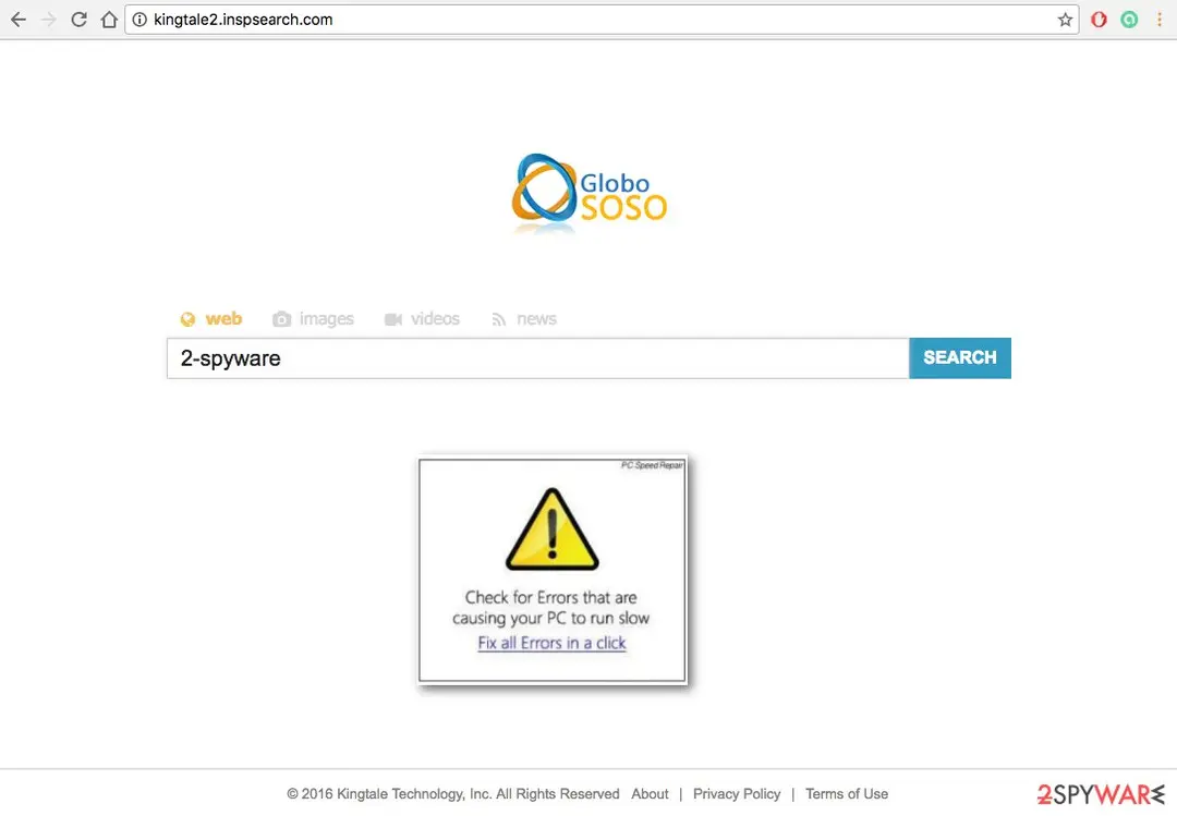 Kingtale2.inspsearch.com: kingtale2 inspsearch com virus screenshot