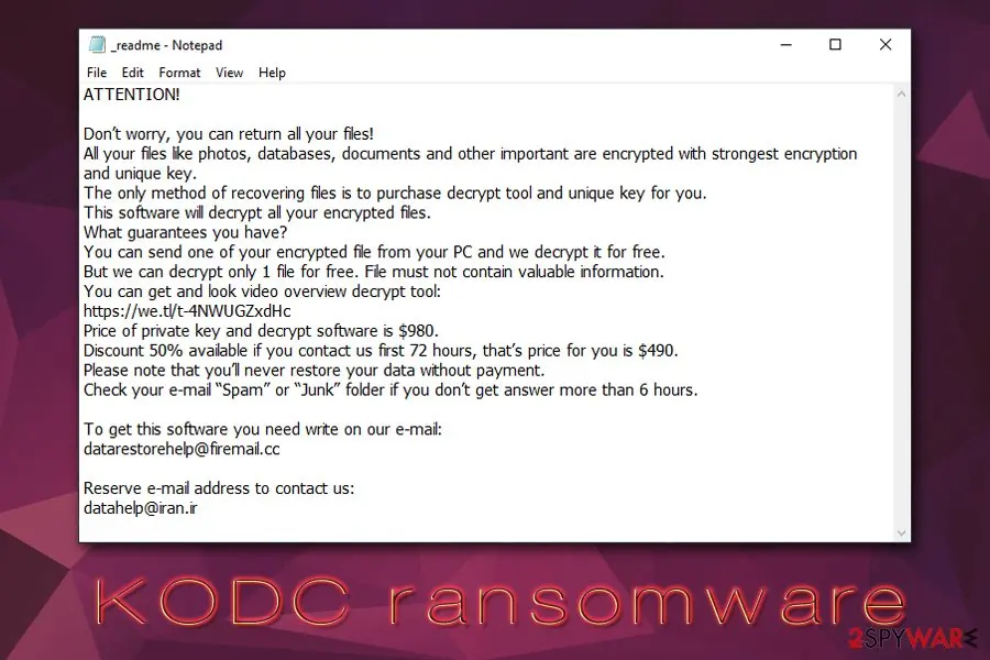 KODC ransomware: file locking virus stop djvu variant