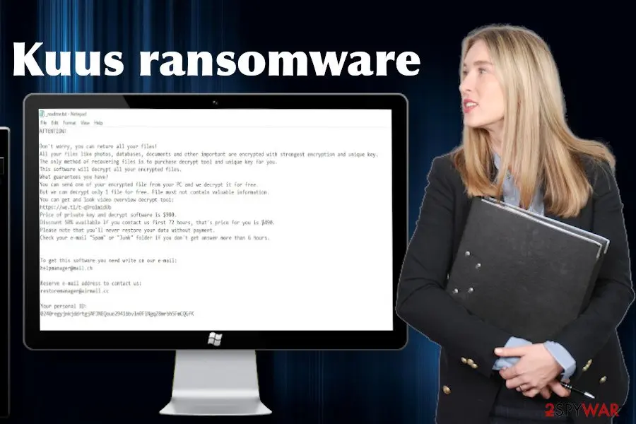 Screenshot of Kuus: ransomware virus