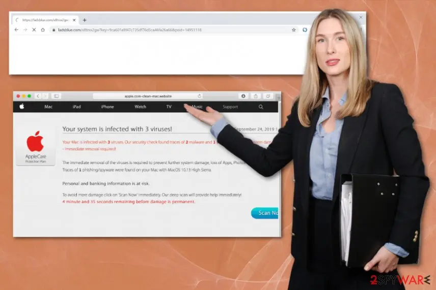 Screenshot of Ladsblue.com: ladsblue virus