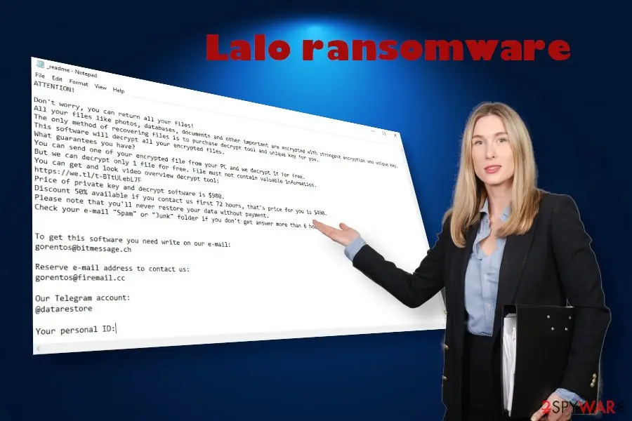 Screenshot of Lalo: ransomware