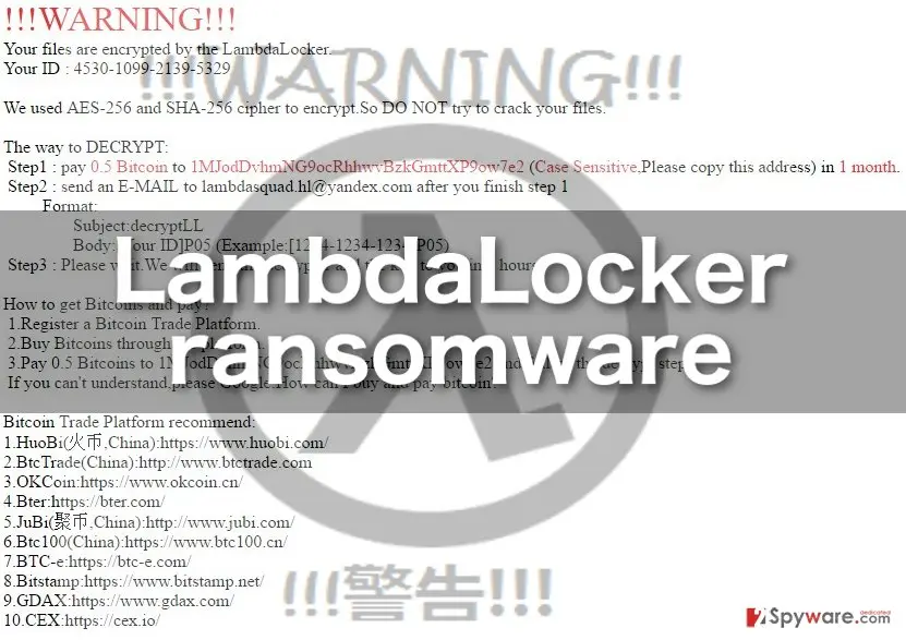 LambdaLocker ransomware virus: image