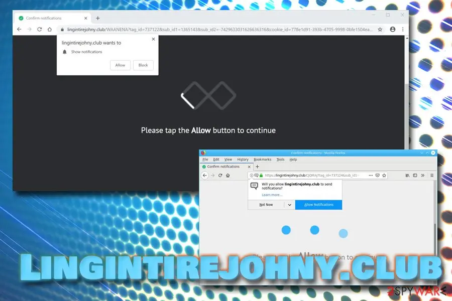 Lingintirejohny.club: lingintirejohny club adware potentially unwanted program redirect virus