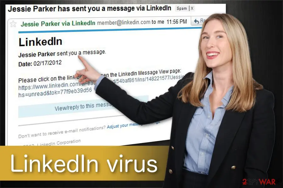 Screenshot of LinkedIn virus: scam