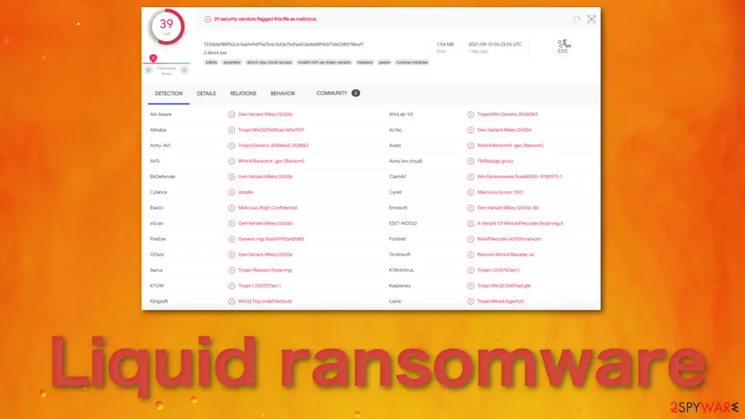 Screenshot of Liquid: ransomware