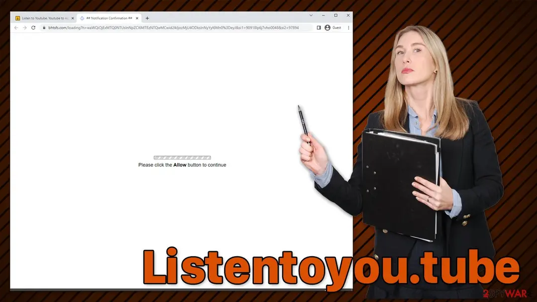 Listentoyou.tube: listentoyou tube rogue website adware