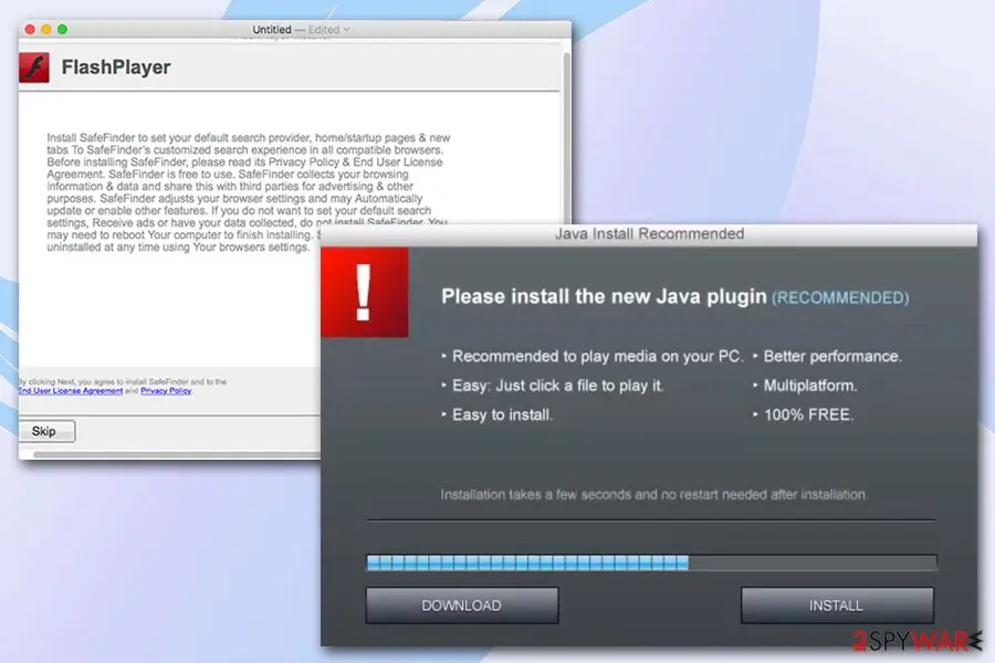 Lkysearchex: software bundling fake updates