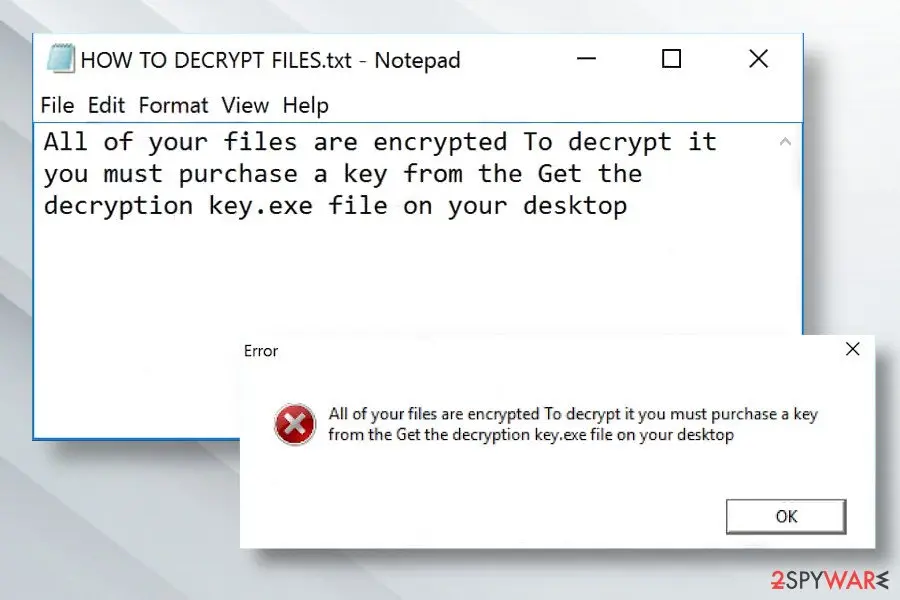 Screenshot of Xorist: lock ransomware