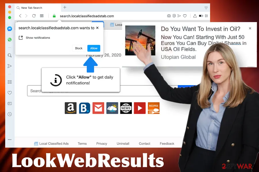 Screenshot of LookWebResults: adware