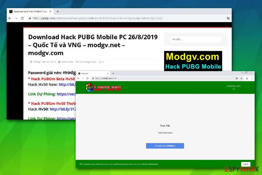 Loptelink.pro: loptelink pro links direct to malware downloads