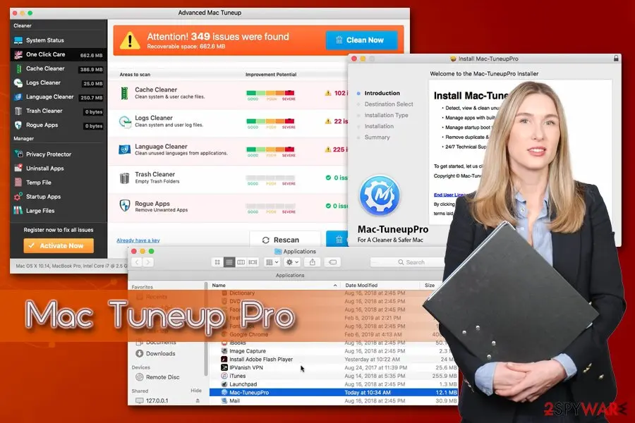 Mac Tuneup Pro: potentially unwanted application scamware shows fake scan results