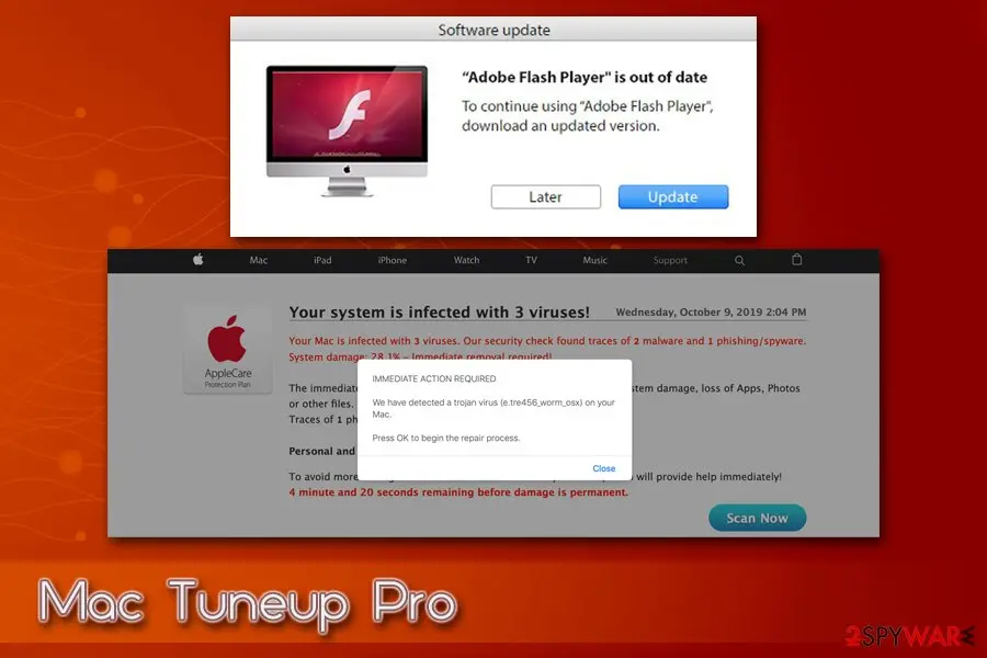 Mac Tuneup Pro: spread via scam sites and fake flash update