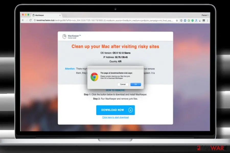 Screenshot of MacKeeper: adware