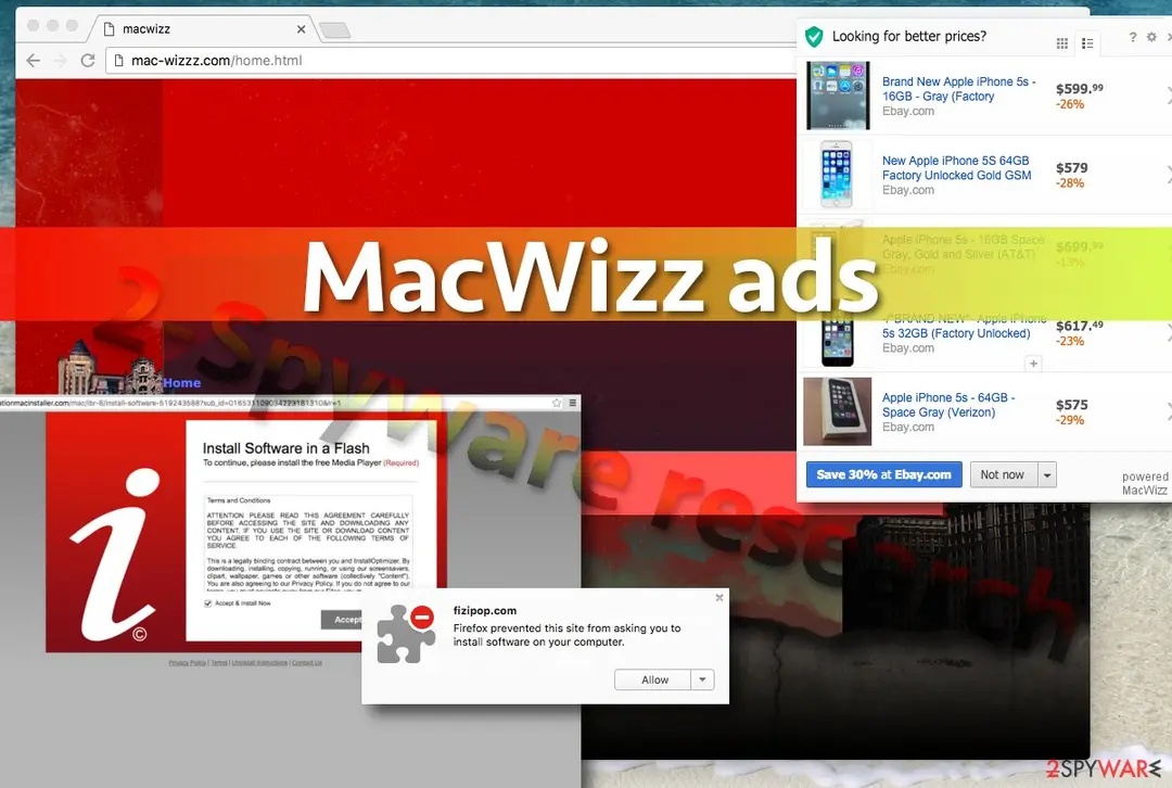 Screenshot of MacWizz ads: screenshot
