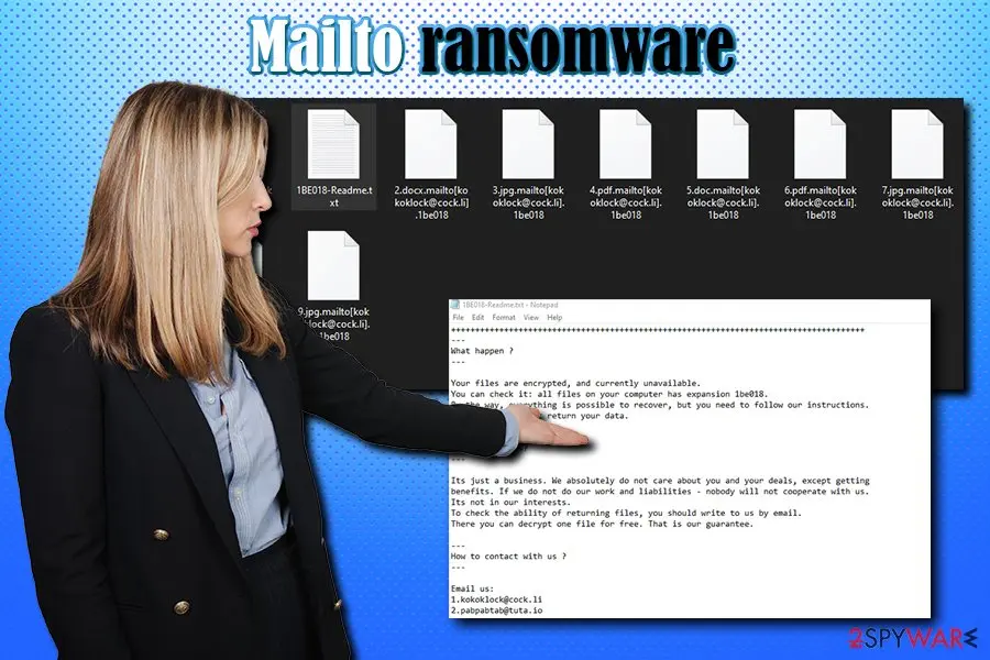 Mailto ransomware: uses salsa20 to lock files