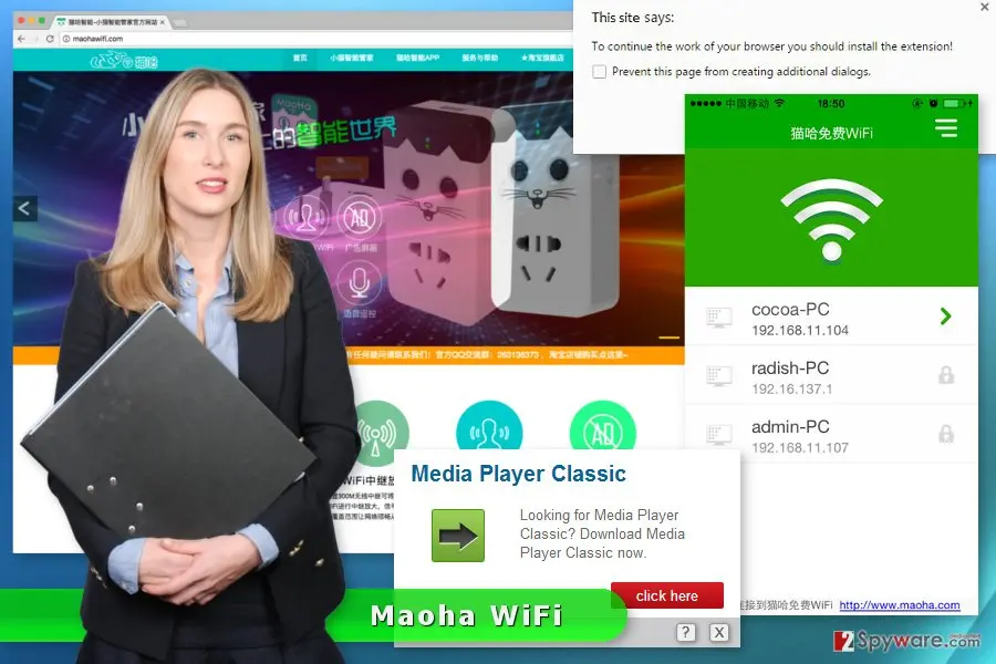 Maoha WiFi ads: screenshot