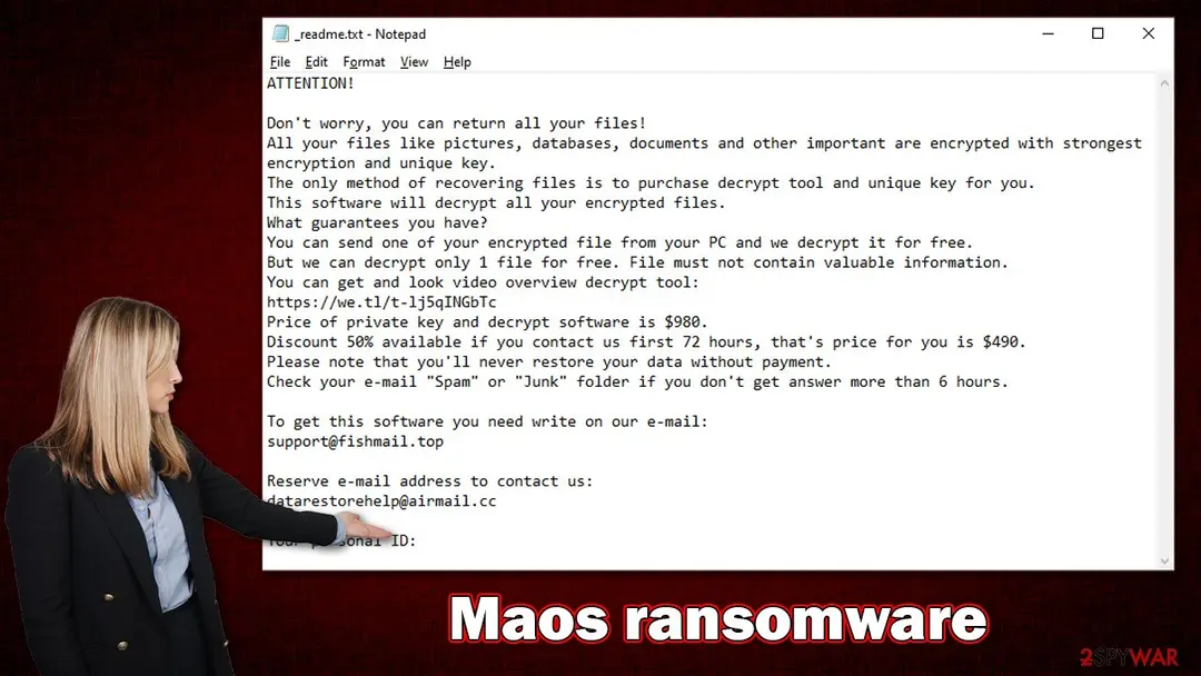 Maos virus: maos ransomware djvu virus