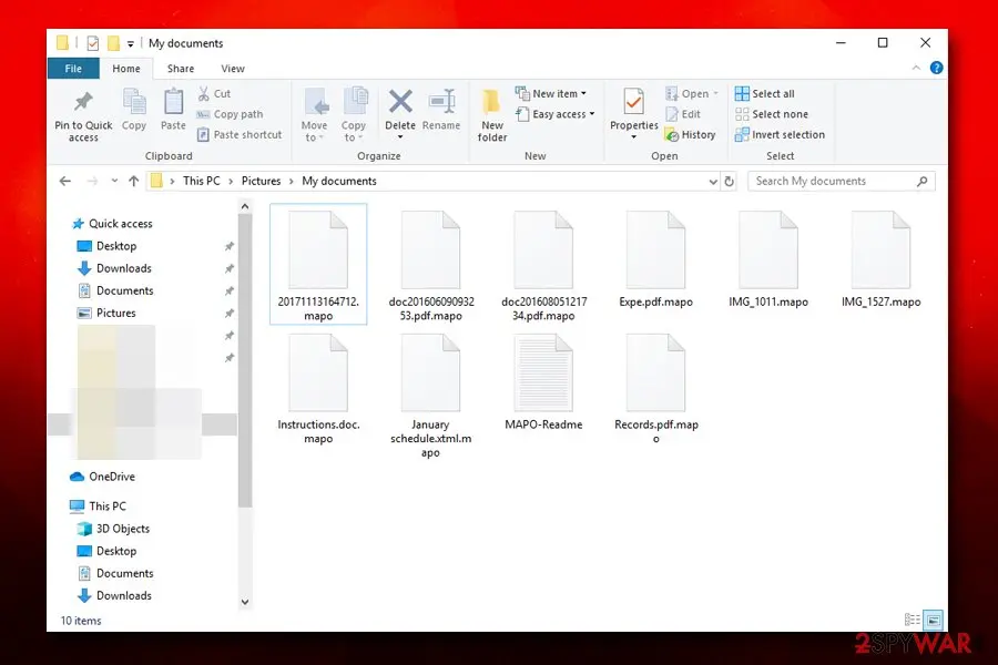 Mapo: ransomware encrypted files example