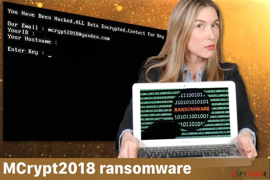 Screenshot of MCrypt2018 ransomware: cryptovirus