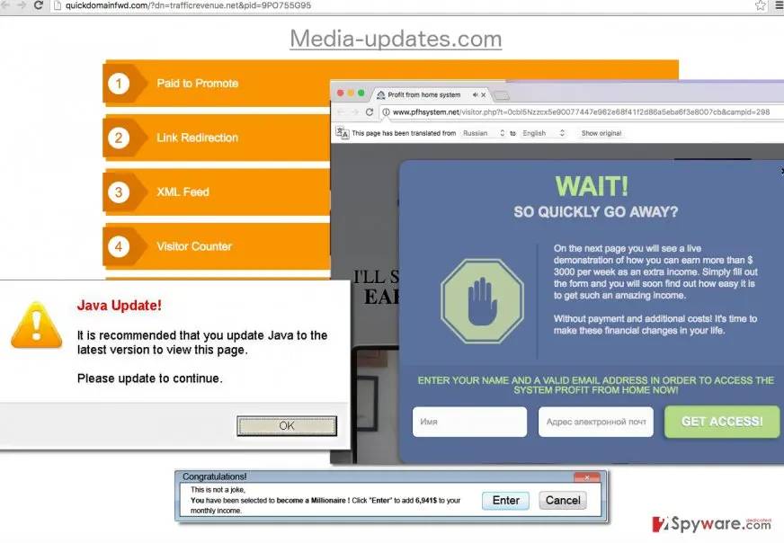 Media: updates com ads