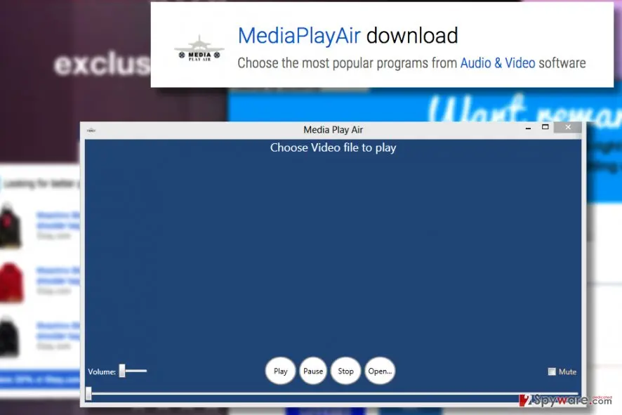 Screenshot of MediaPlayAir virus: screenshot