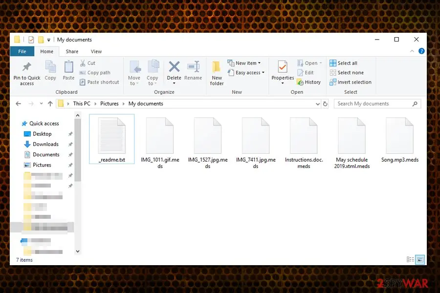 Meds: ransomware encrypted files
