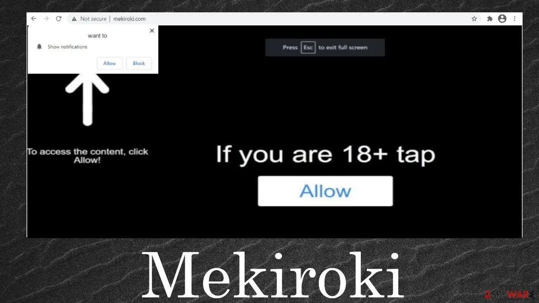 Screenshot of Mekiroki: redirect