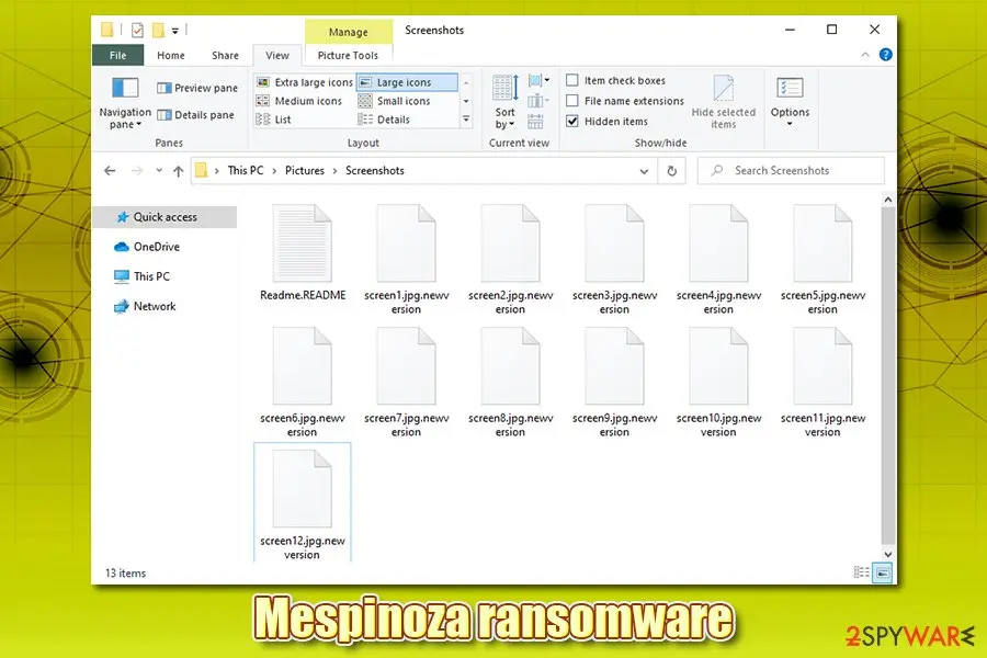 Mespinoza ransomware: encrypted files