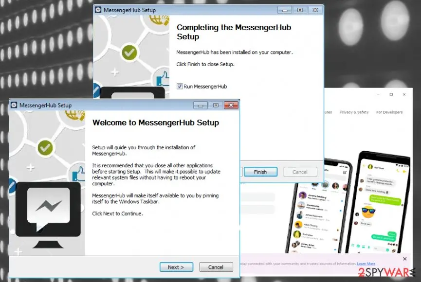 Screenshot of MessengerHub: virus