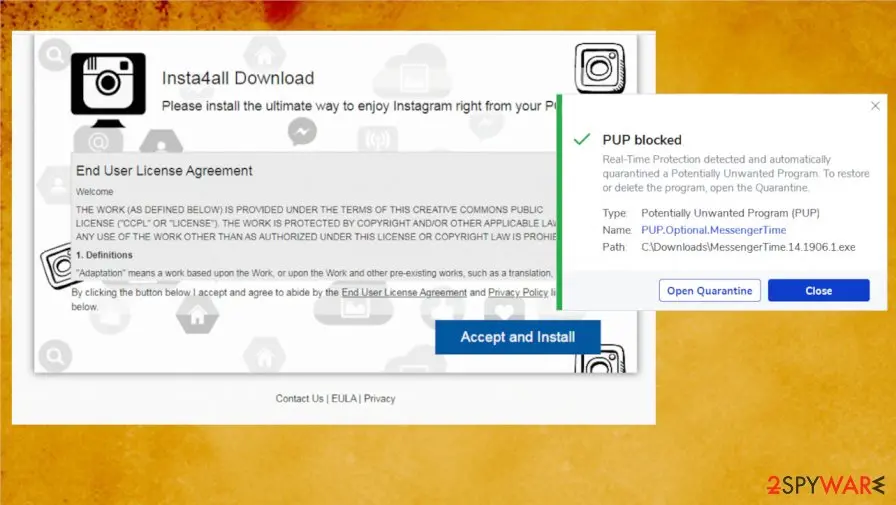 Screenshot of MessengerTime: pup
