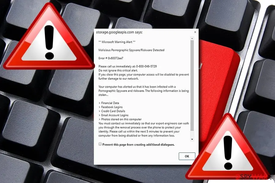 Malicious Pornographic Spyware/Riskware Detected: microsoft alert2