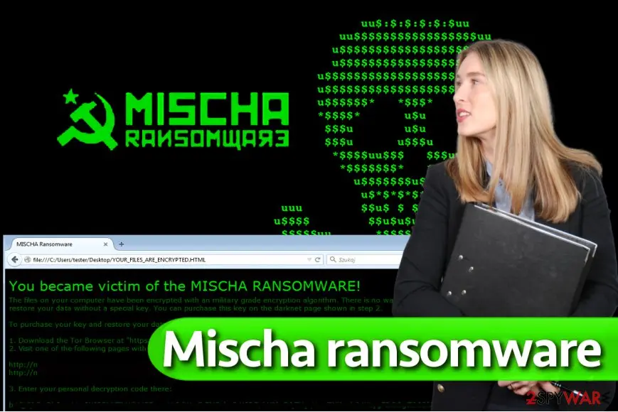 Mischa ransomware virus: screen