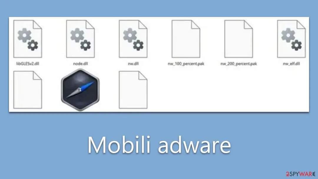 Screenshot of Mobili adware: virus