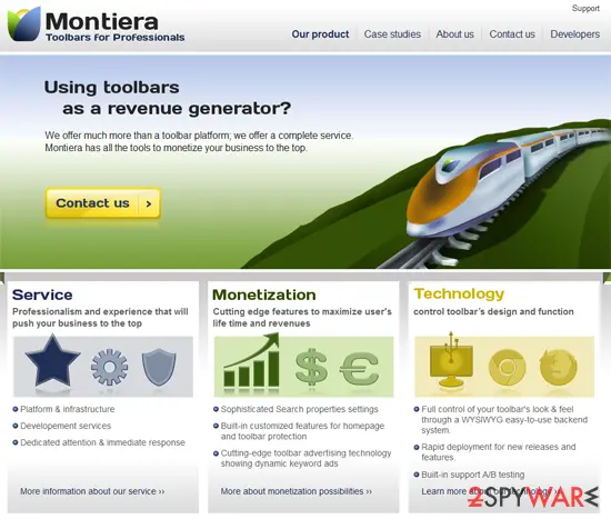 Screenshot of Montiera Toolbar: screenshot