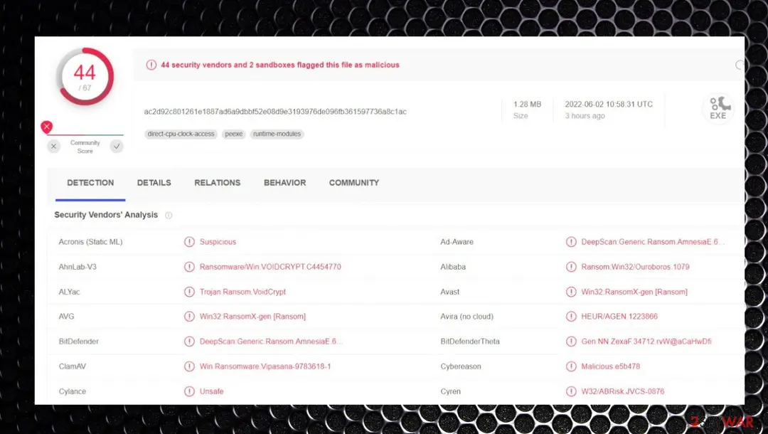 Screenshot of Moonshadow ransomware: screenshot