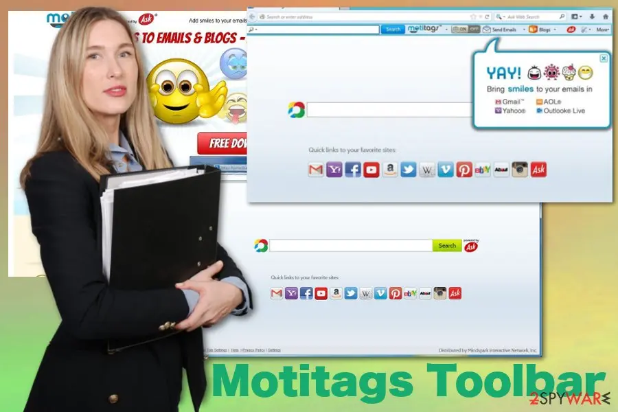 Screenshot of Motitags Toolbar: virus