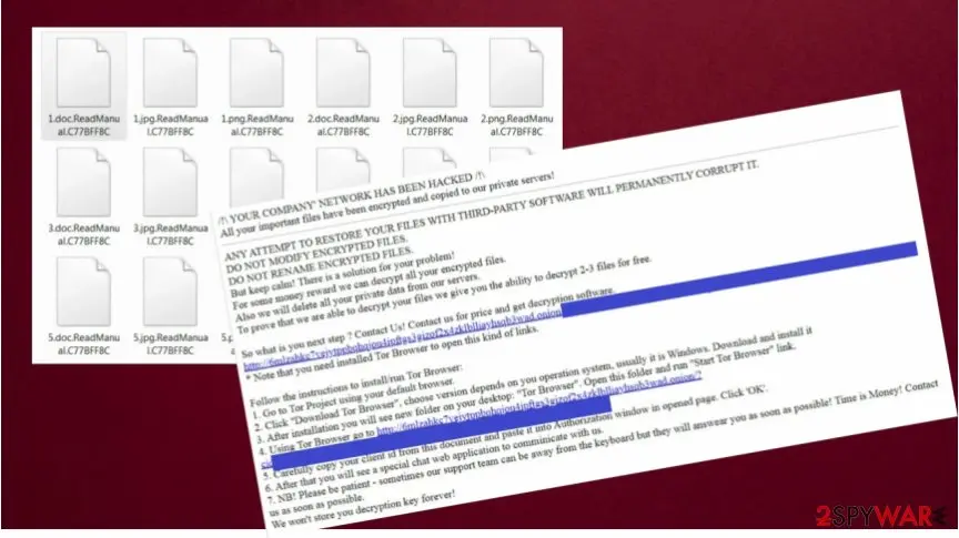 Mount Locker ransomware: text and files