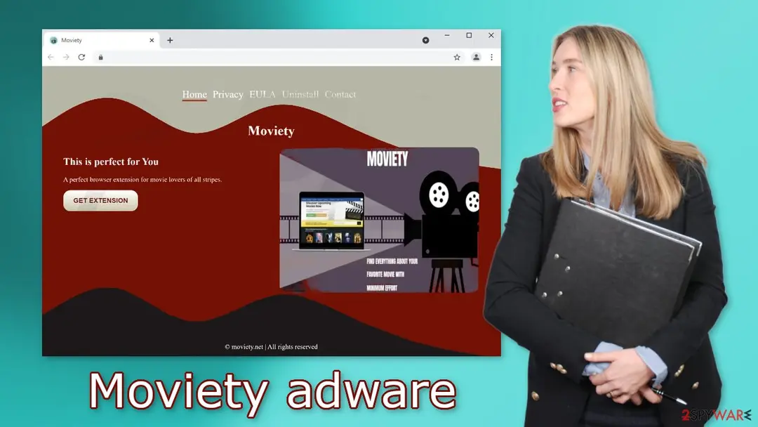 Screenshot of Moviety: adware