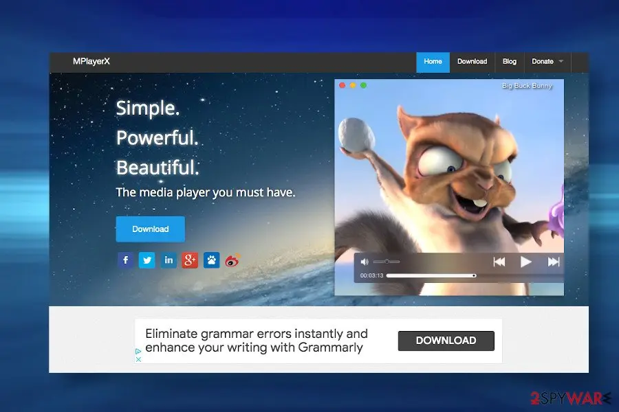 Screenshot of MplayerX: pup