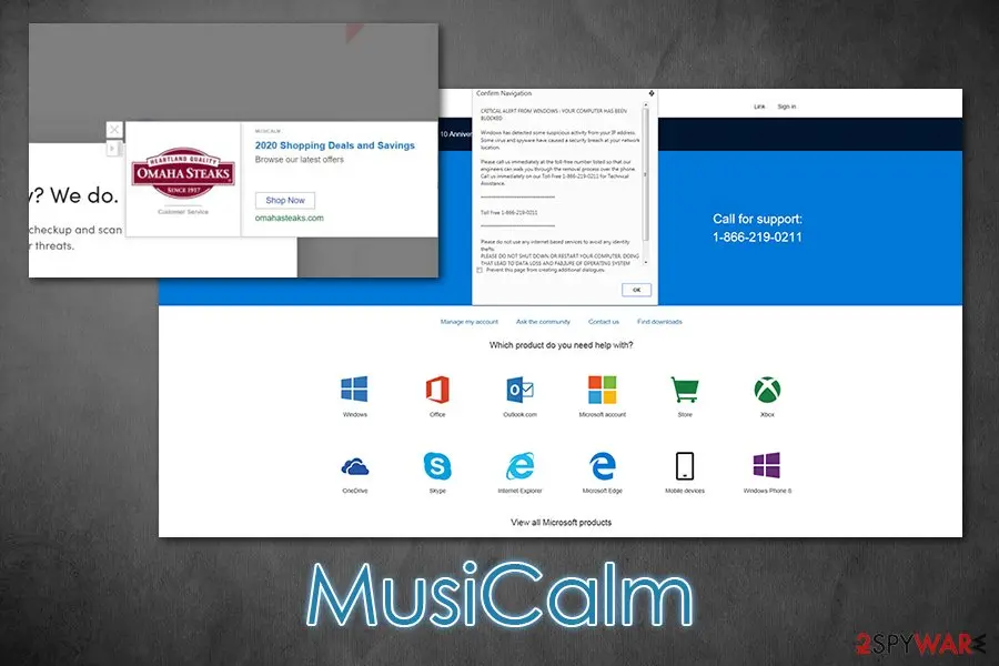 MusiCalm: adware infection ads redirects