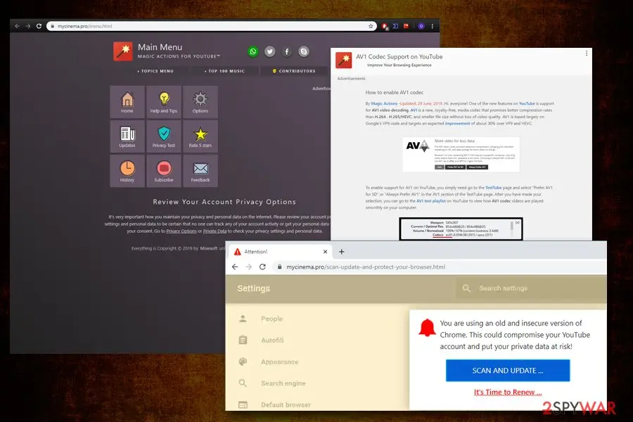 My Cinema Pro: magic actions for youtube users asked to download unwanted apps
