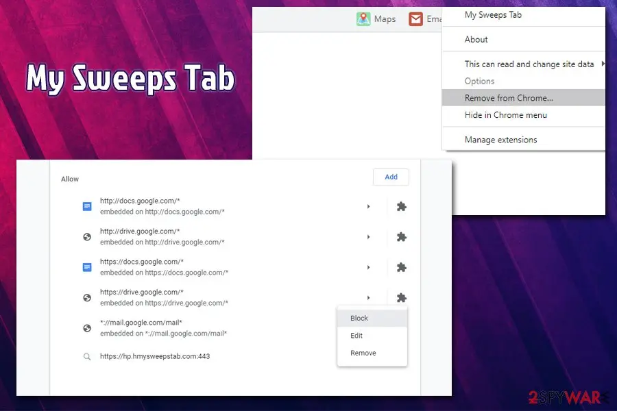 My Sweeps Tab: uninstall from chrome