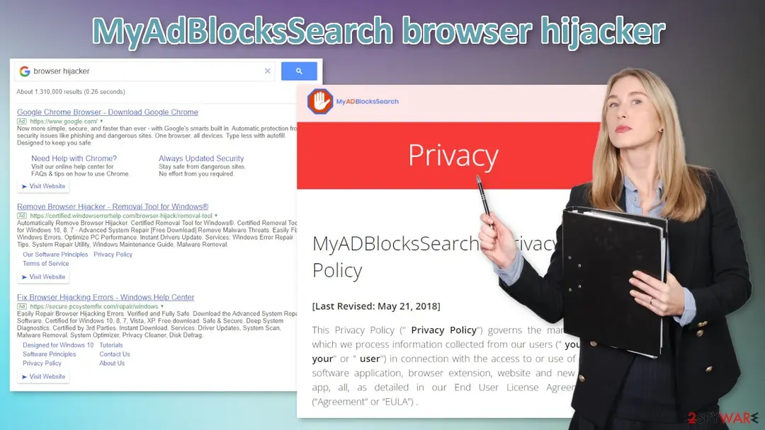 Screenshot of MyAdBlocksSearch: browser hijacker