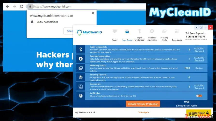 MyCleanID: displays exaggerated scan results