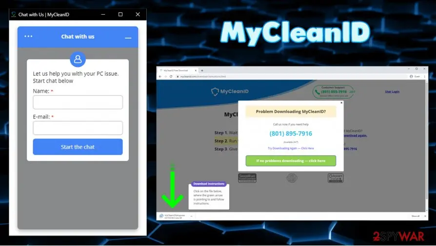 Screenshot of MyCleanID: pup scam