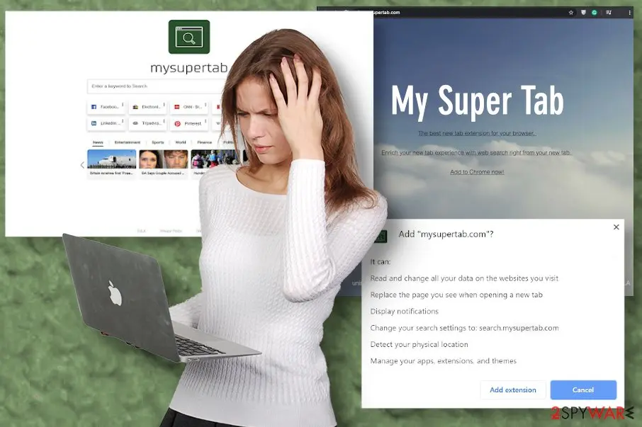 Screenshot of Mysupertab: com pup